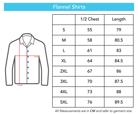AAA FLANNEL SHIRTS AFL Size Guide