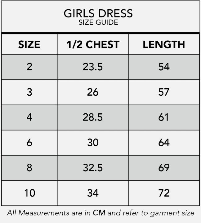 SUPERSTAR DRESS SIZES