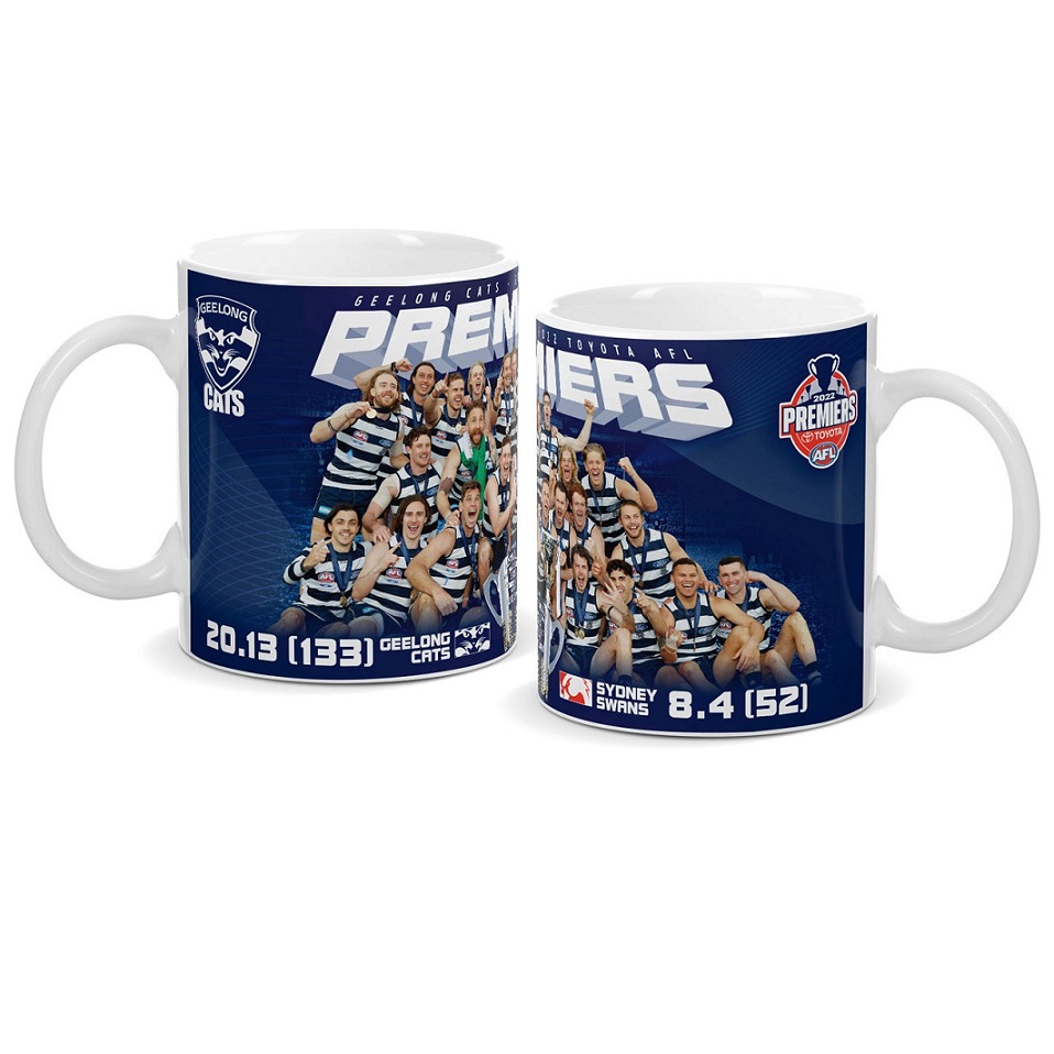 2022 GEELONG CATS PREMIERS MEMORABILIA & AFL Merchandise: AFL Geelong Cats  Premiers 2022 Premiership Coffee Mug