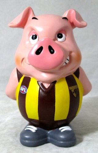 Hawthorn Hawks Official AFL Dolomite Piggy Bank with Plug Money Box Kids 