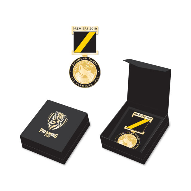 333424 RICHMOND TIGERS AFL 2020 & 2019 PREMIERS BACK TO BACK LAPEL PIN BADGE 